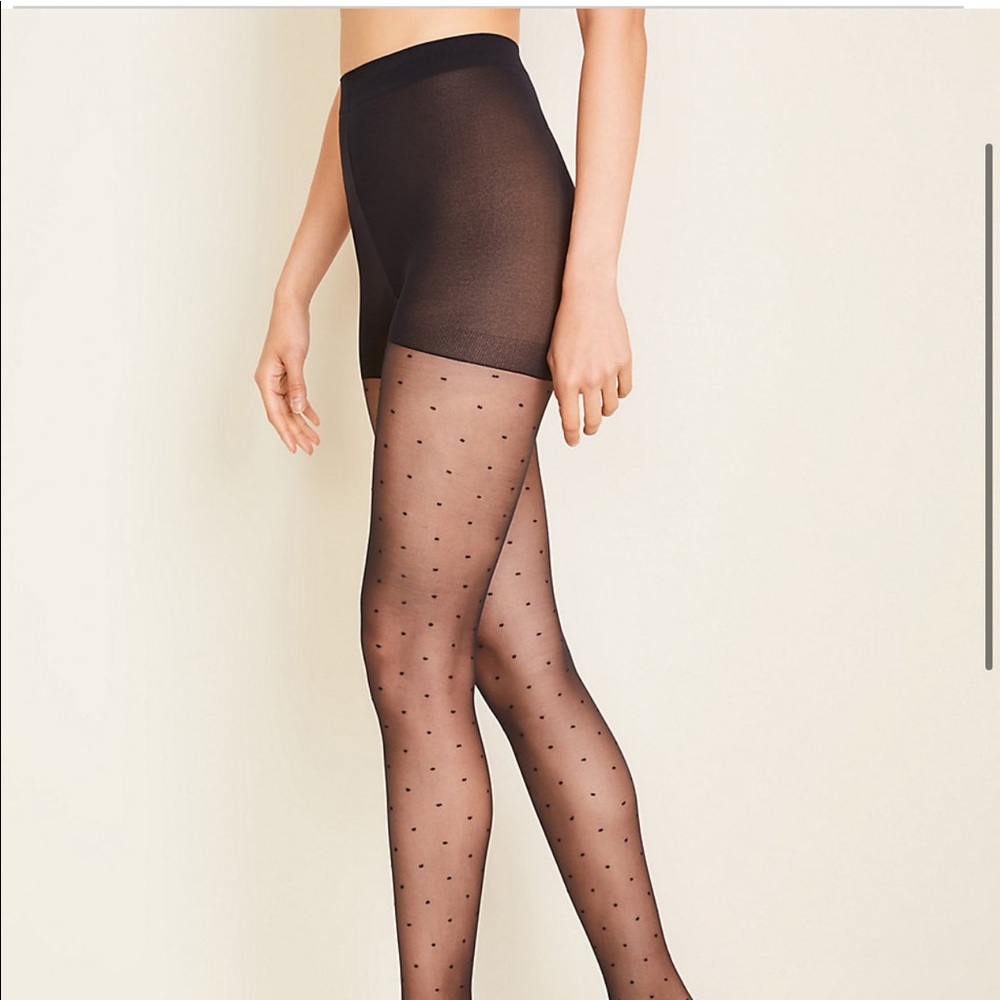 Polka dot sheer black tights stockings